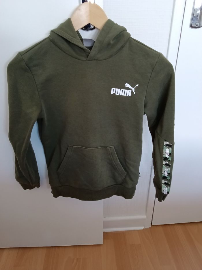 Sweat puma kaki et multicolore