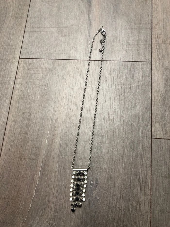 Collier mim brillants noirs et argentés - photo numéro 4