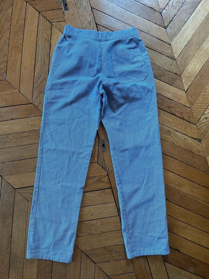 Pantalon de cuisine Vintage Large Straight blanc et bleu - photo numéro 3
