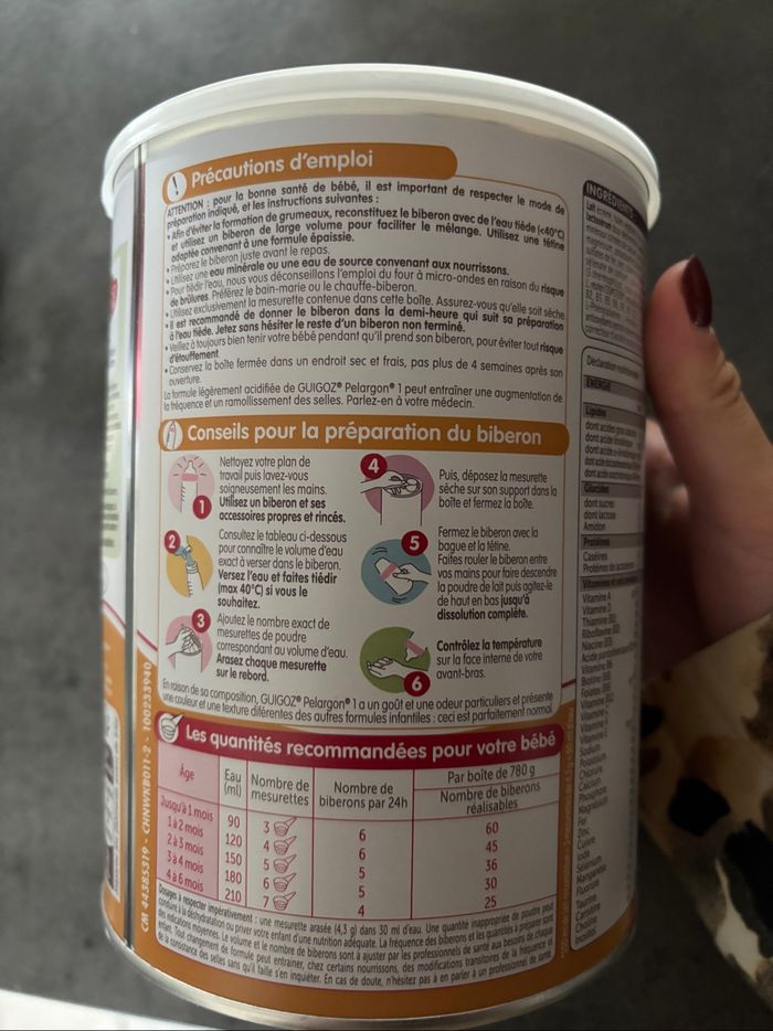 4 boîtes lait Guigoz Pelargon 1 - NEUF - photo numéro 4
