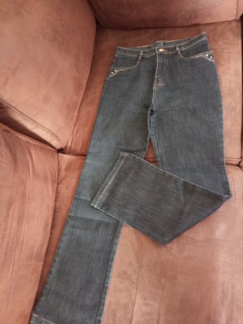 Jeans Bleu légèrement aspect délavé T38 "I. Quing" - Comme Neuf
