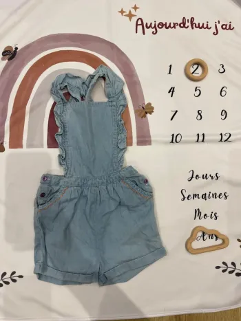 Salopette bébé fille en jean - Cadet Rousselle - 24 mois