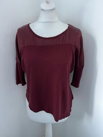 Blouse laine et soie bordeaux Maje M