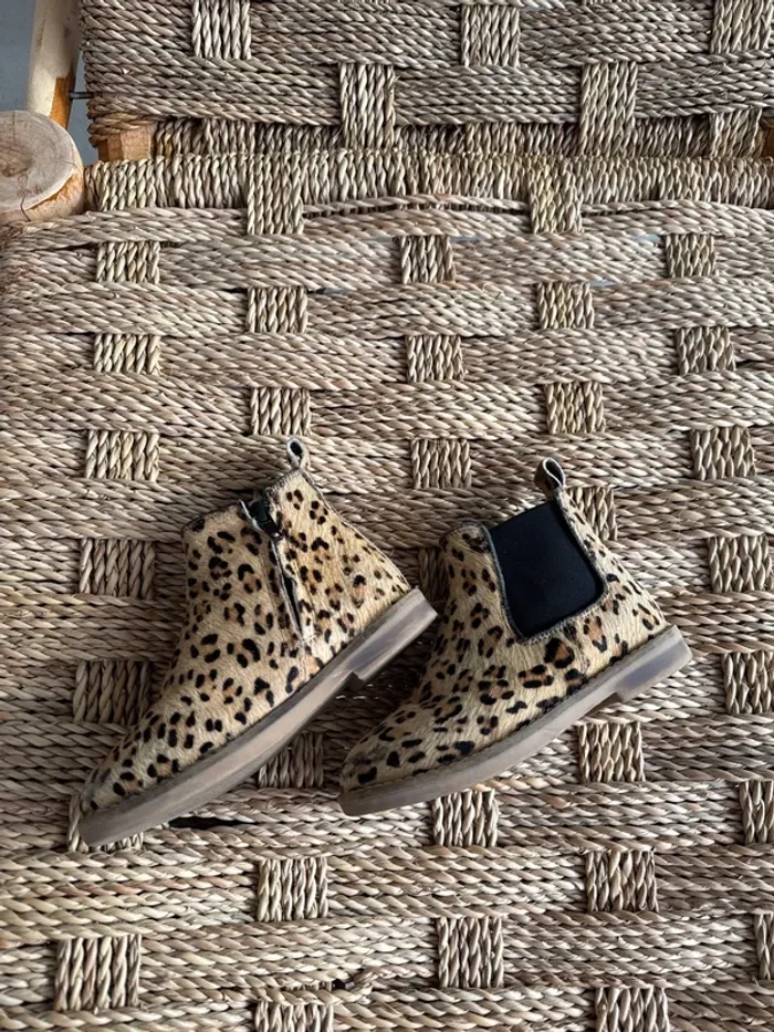 Bottine léopard en cuir Zara Pointure 26 - 5 € - photo numéro 4