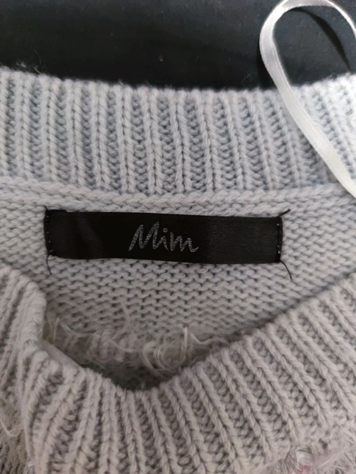 Pull gris col strass - photo numéro 3