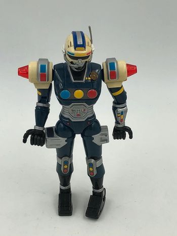vintage Bandai 1997 Power Rangers Turbo Blue Senturion Figure - Awesome 90's Power Ranger Item