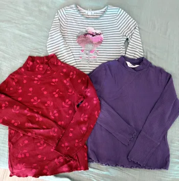 Lots de 3 sous pulls fille 8 ans