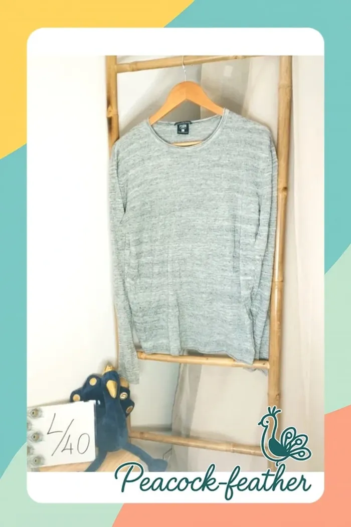 Pull fin gris fsbn L homme