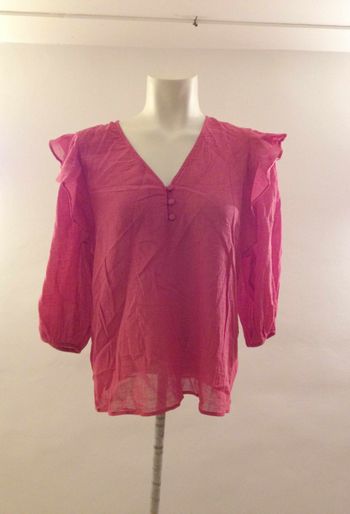 Blouse ample rose taille 40 look féminin