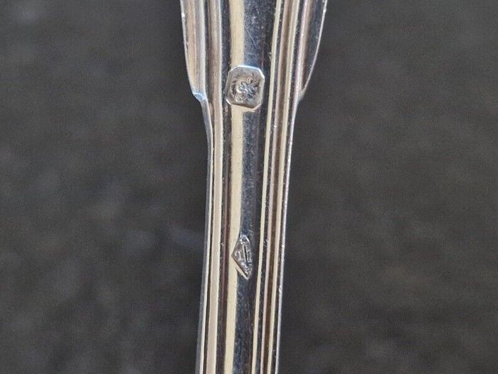 6 couverts à entremets fourchettes cuillères en argent massif Louis Loyer 448g - photo numéro 5