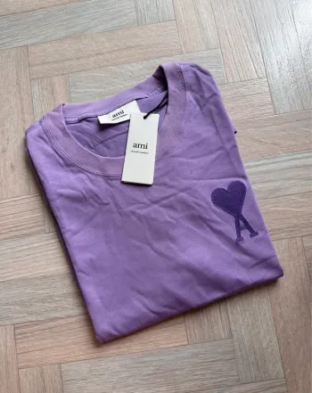 💜 T-shirt AMI Paris unisexe - Violet Lavande - Taille L