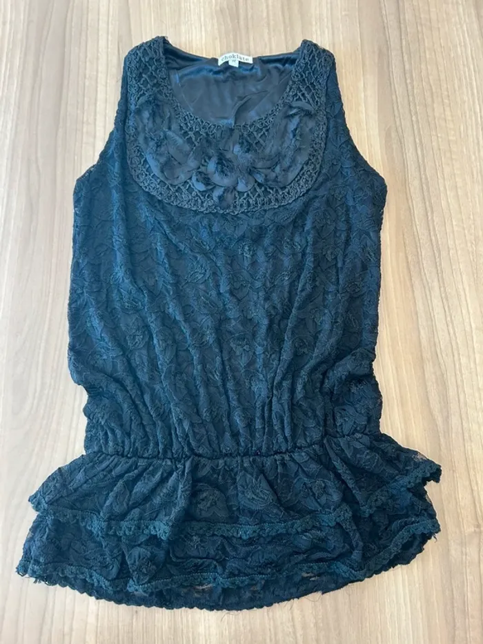 Tee shirt long / tunique noir taille M