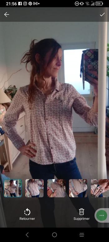 Chemise femme 36 fleurie liberty rose c73