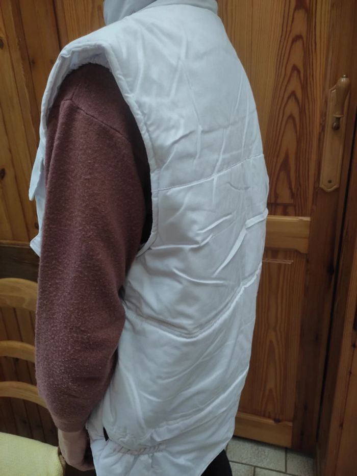 Doudoune de travail blanche sans manches - photo numéro 2