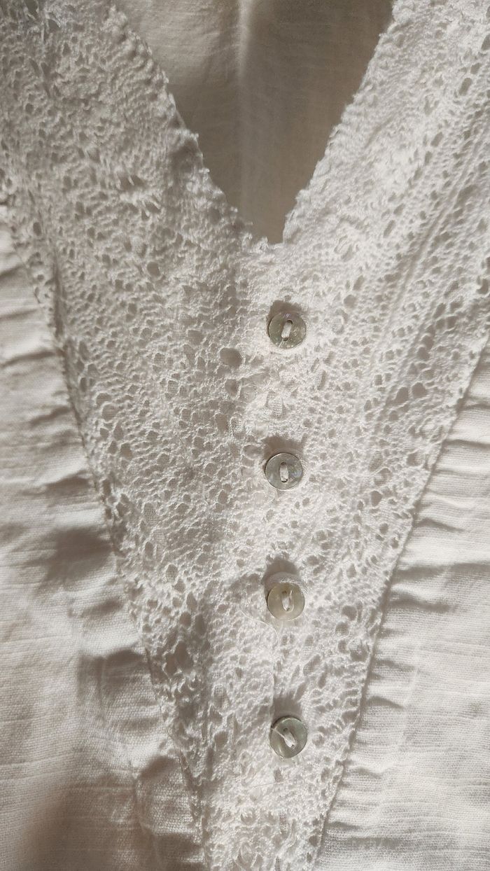 Top dentelle blanc Mango taille S - photo numéro 2