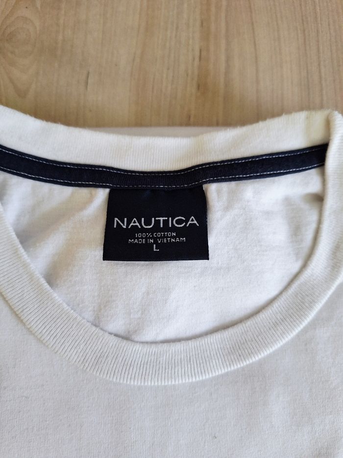 T-shirt taille L marque Nautica couleur blanc - photo numéro 4