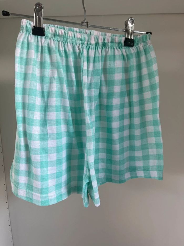 Ensemble de pyjama à carreaux verts - photo numéro 3