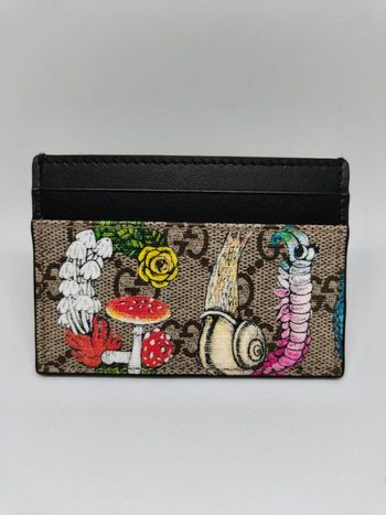 Porte-cartes Gucci GG imprimé – Motif illustré – Authentique