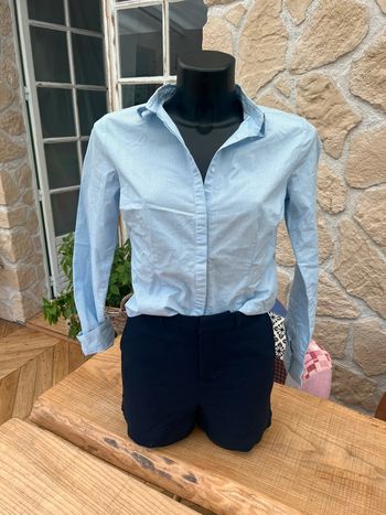 Ensemble kiabi XS S 34 36 chemise bleu short tailleur femme