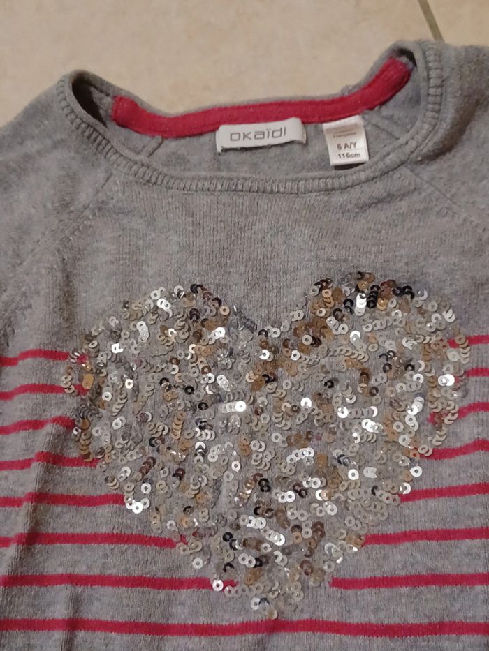 Pull Okaïdi avec sequins 6 ans - photo numéro 2