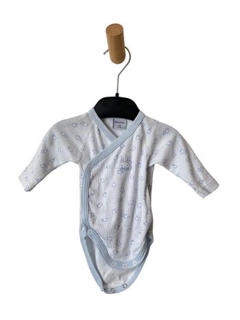 Body croisé à manches longues (rayures + lapins) - Absorba 1 mois (53cm)