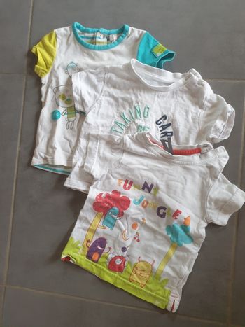 Lot de tee shirt manches courte en 6 mois