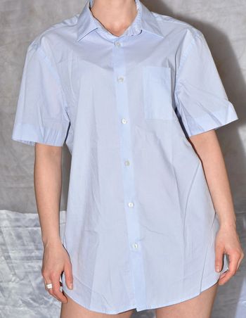 chemise homme bleu clair uni manches courtes taille 41/42 régular