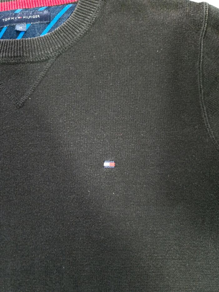 Pull Crewneck Tommy Hilfiger Noir Logo Brodé Taille M Homme - photo numéro 4