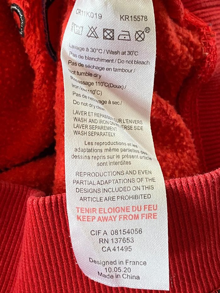 Sweat-shirt rouge Kenzo taille 6 ans/116 cm - photo numéro 4