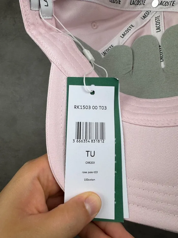 Casquette Lacoste Rose Pale Logo brodé Neuve - photo numéro 7