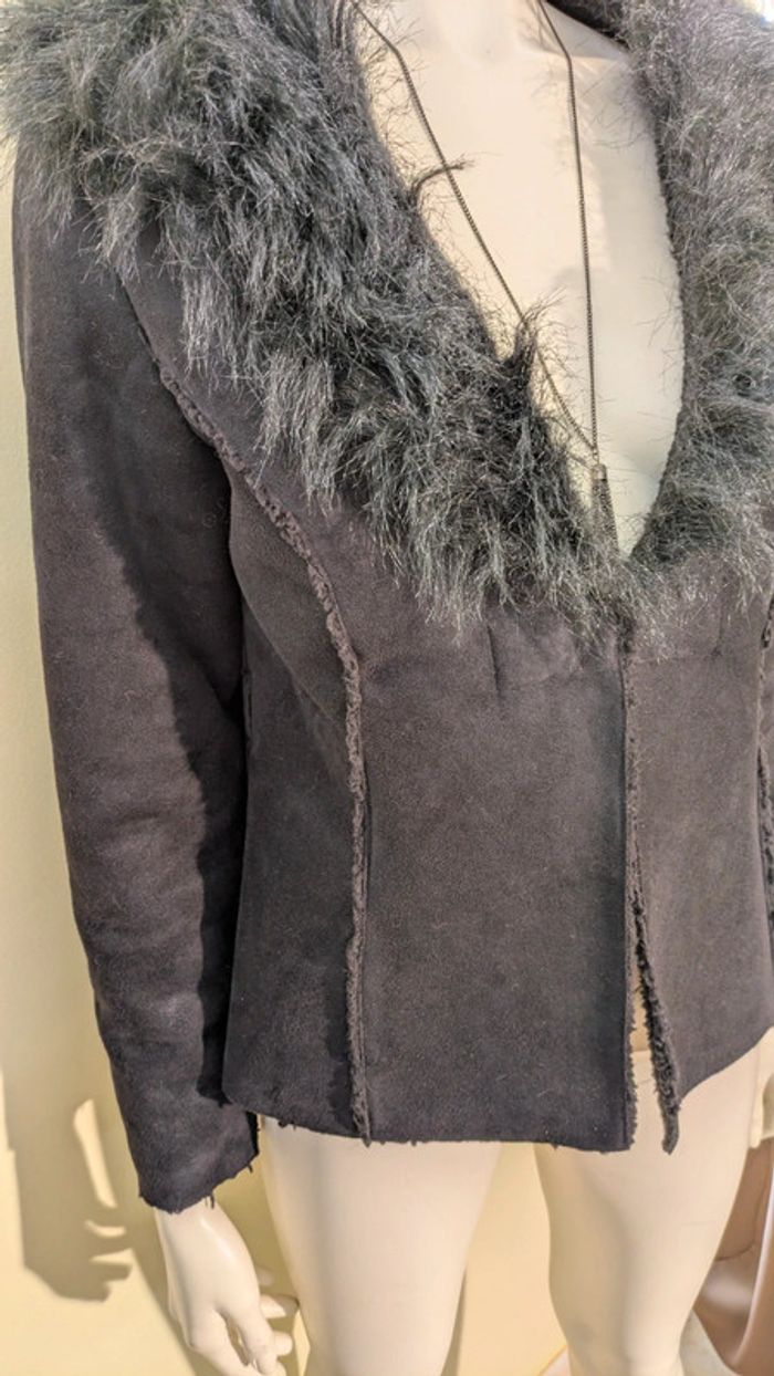 Manteau chaud noir foururu - photo numéro 3