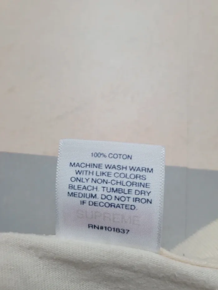 Tee shirt box logo supreme smoke tee beige crème M - photo numéro 4