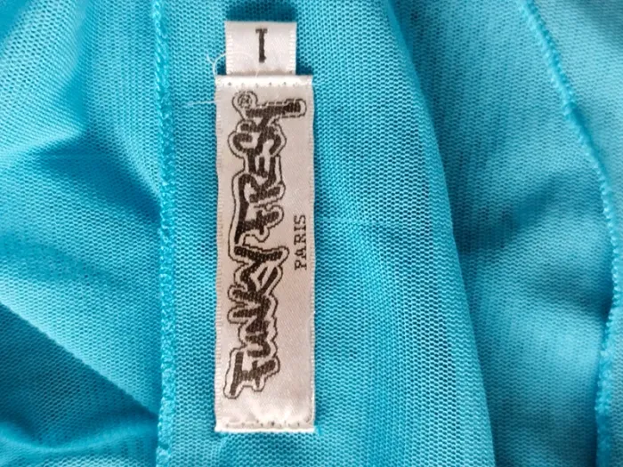 Haut manches courtes bleu transparent Funky Fresh taille 36 - photo numéro 3