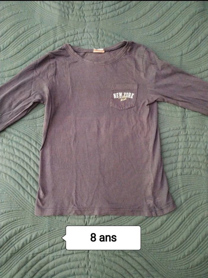T-shirt bleu tape à l'oeil 8 ans