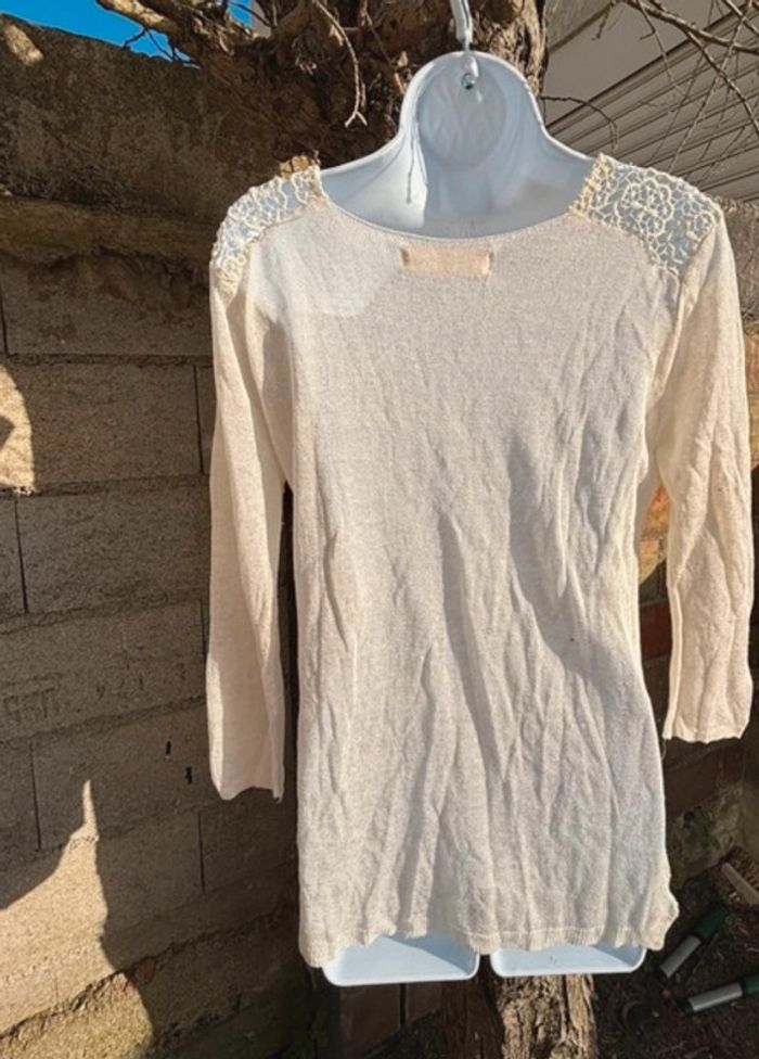 Pull fin épaule en dentelles Zara - photo numéro 6