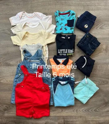 Lot printemps été taille 6 mois (14 articles) Petit bateau Tex Adidas Disney