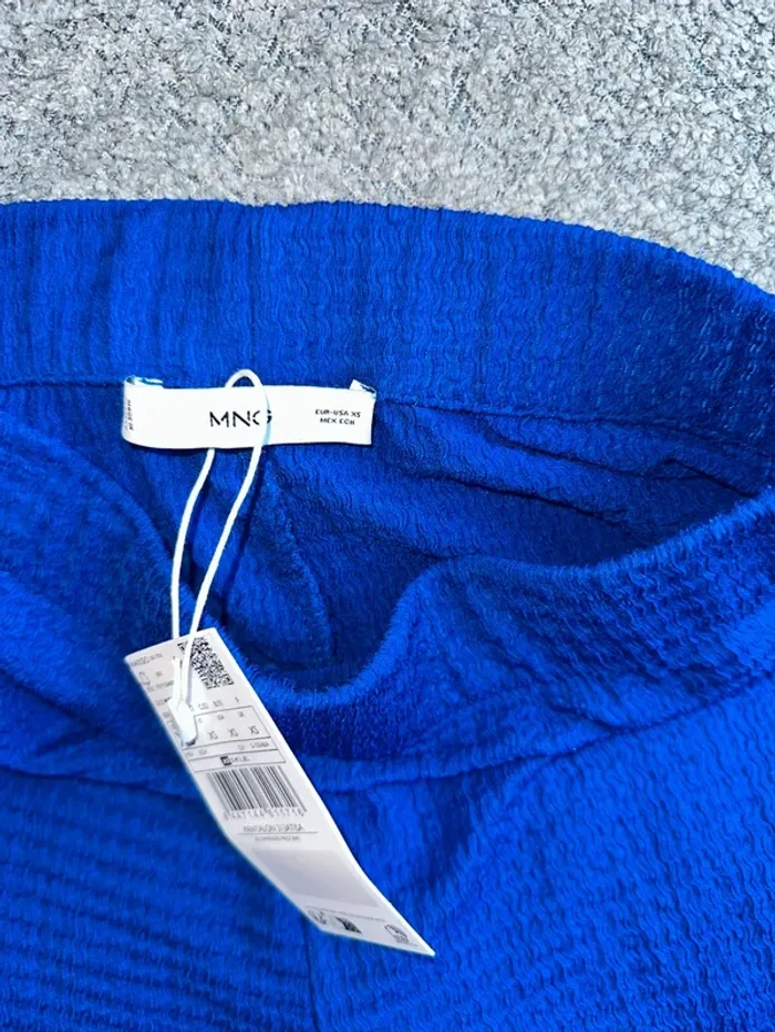 Pantalon droit fluide à jambes larges bleu MANGO neuf - photo numéro 2