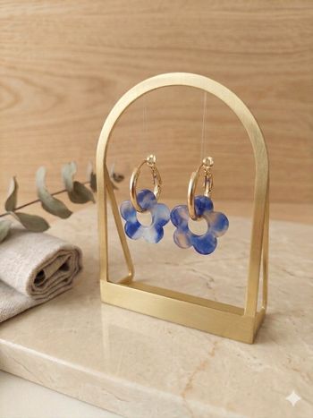 Créoles Fleuries Acier Inoxydable 316 – Neuves 🌸