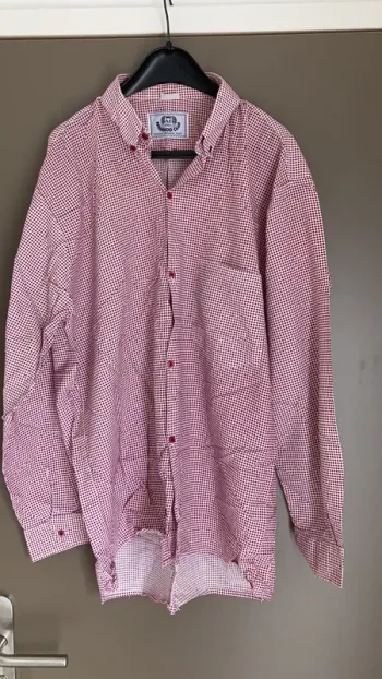 Chemise homme manches longues vichy bordeaux L