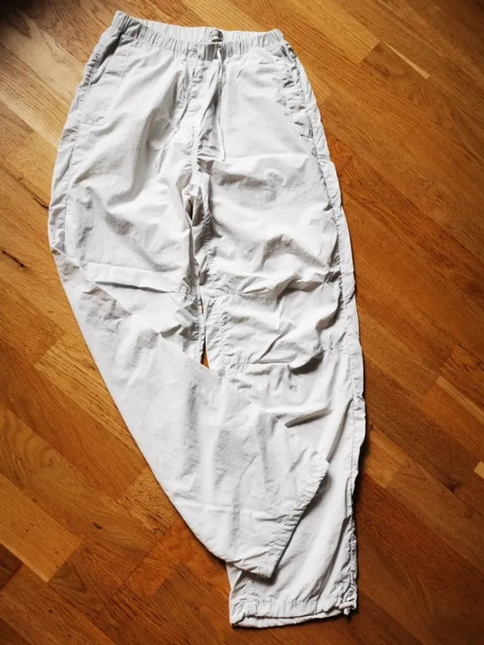 Pantalon large cargo blanc