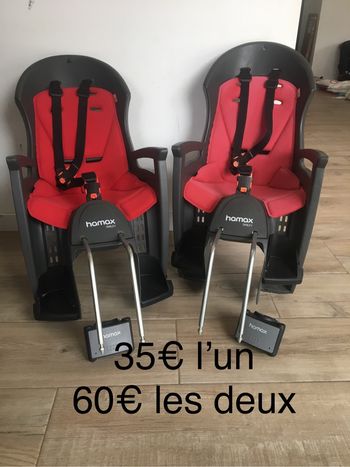 Porte bébé vélo sur tringle hamax smiley