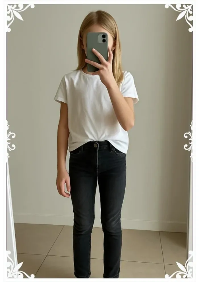 Jean noir skinny enfant fille taille 11-12 ans Mango - photo numéro 2