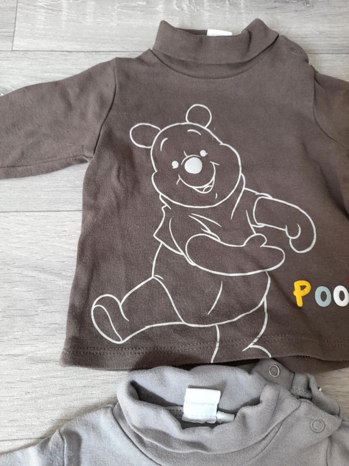 Lot de tee shirt manches longues avec petit col roule 6 mois - photo numéro 2