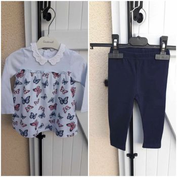 Ensemble 2 pièces bébé filles 12 mois