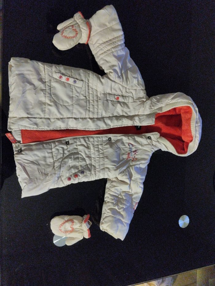 Manteau rose et beige 12 mois