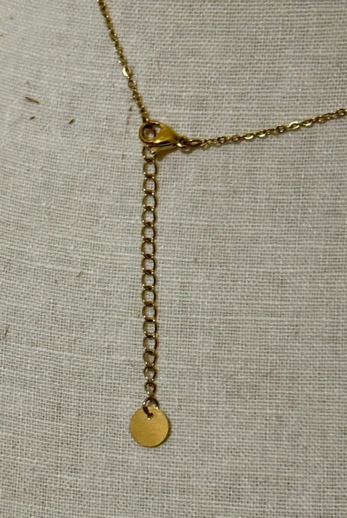 Collier réglable acier inoxydable or happy étoile cristaux - photo numéro 5