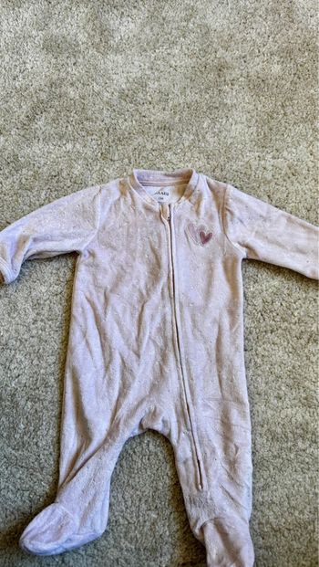 Pyjama velours rose Kiabi – 1 mois