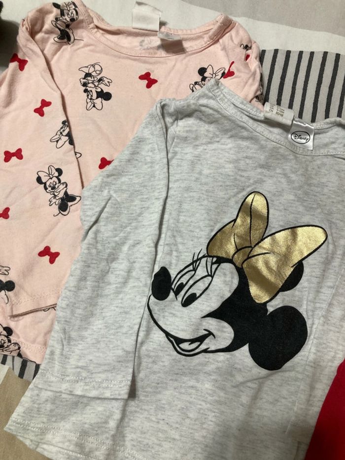 Lot de 3 tee shirt minnie manches longues bébé fille - photo numéro 2