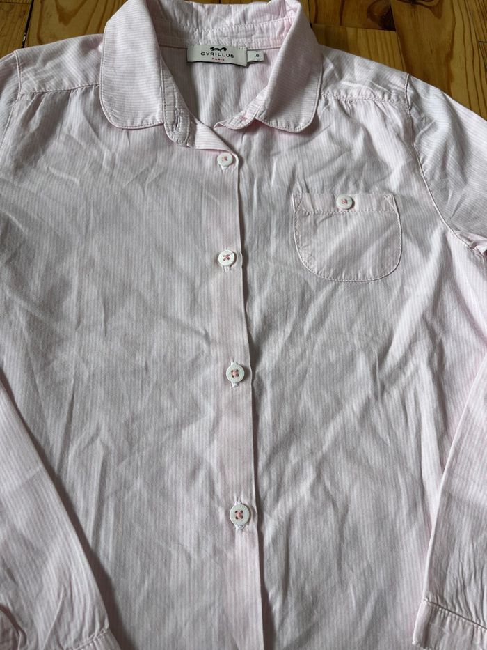 Chemise rayée rose Cyrillus 8 ans - photo numéro 2