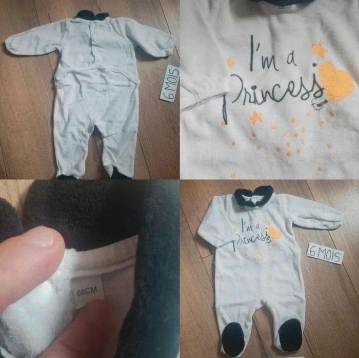 🌸 Lot pyjamas bébé fille 6 mois – velours – hiver 🌸 - photo numéro 7